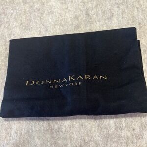 Authentic Donna Karan Black Drawstring Storage Dust Bag Cover 18" X 14" NWT